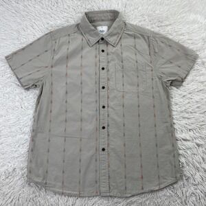 Katin Shirt Mens Medium Gray Jacquard Striped Zenith Button Up Pocket Casual M